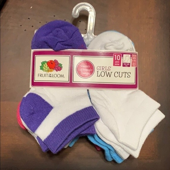 Girl's Low Cut Socks,10 Pack,Size small - Picture 1 of 5